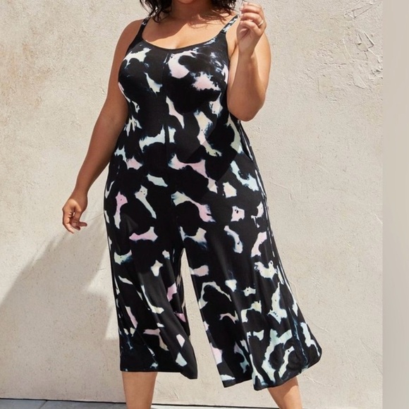 TORRID Super Soft Cami Culotte Jumpsuit Lot of 2- Tie Dye & Black- Size 3 - Picture 5 of 10